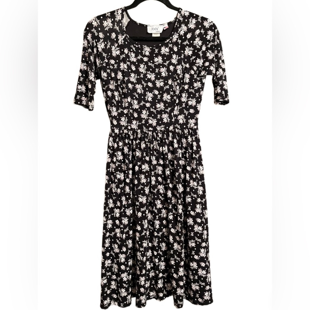 Jody California Polyester Black and White Floral Women’s Size Medium Dress